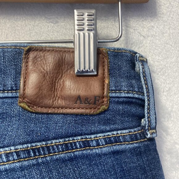 Abercrombie & Fitch Kennan Straight Jeans Mens 28x30 Dark Blue Stretch Denim - Picture 4 of 16